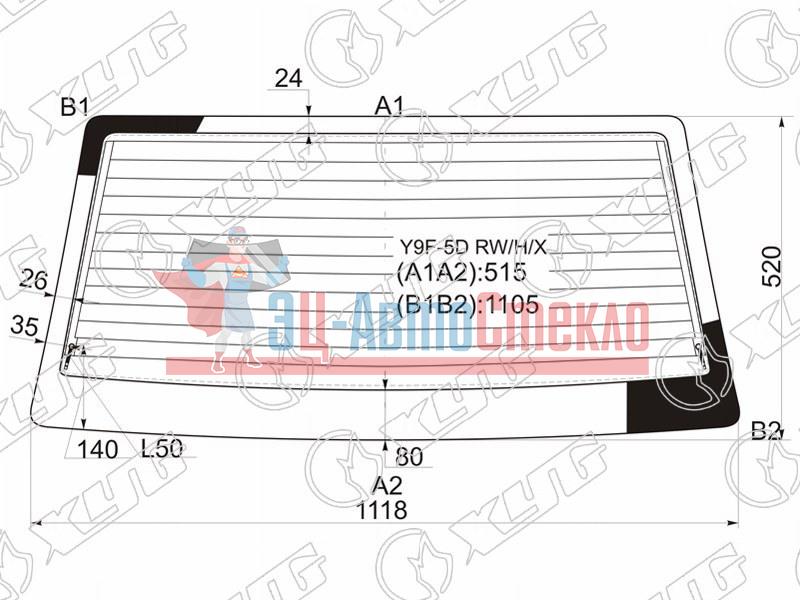 Стекло заднее с обогревом SUZUKI CULTUS SWIFT 5D 86-95