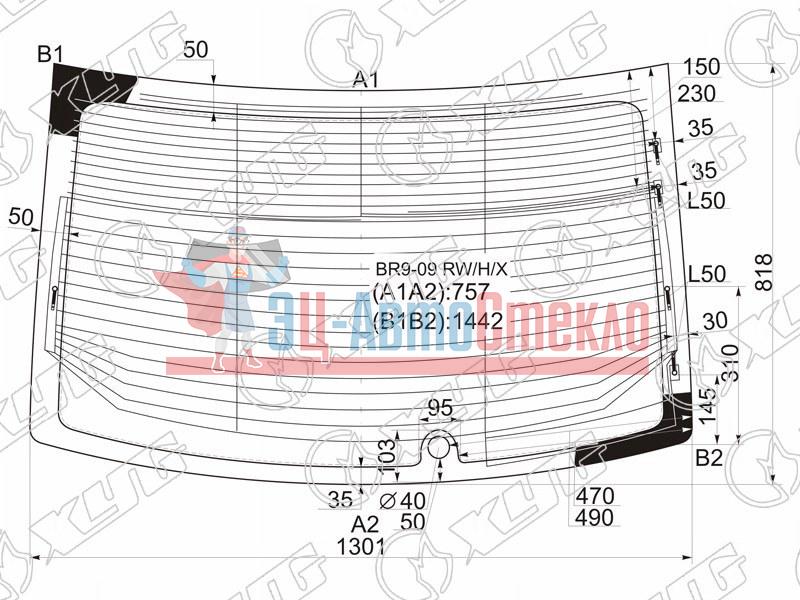 Стекло заднее с обогревом SUBARU LEGACY 4D SED 09-14