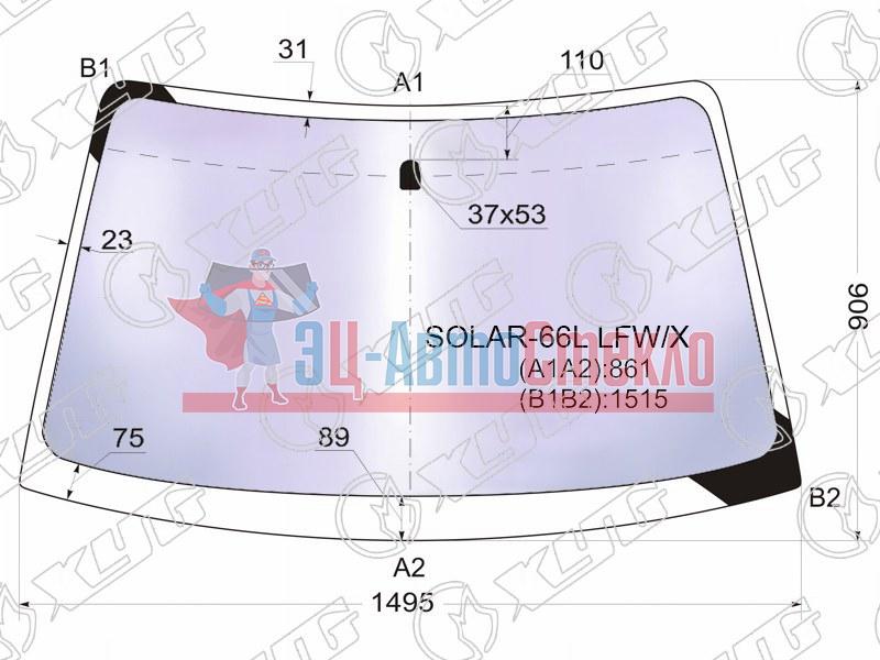 Стекло лобовое атермальное SUBARU LEGACY /OUTBACK 4 /5D 98-03 (Solar-X защита от ультрафиолета