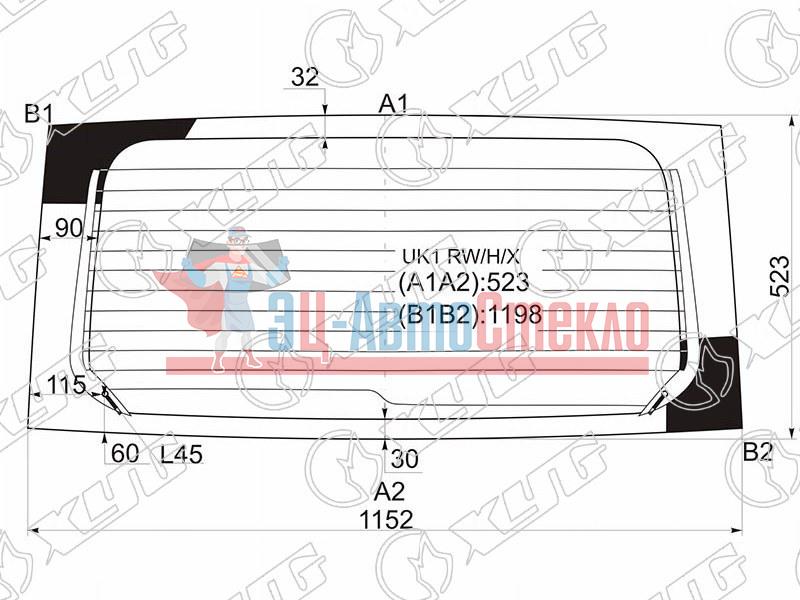 Стекло заднее с обогревом SUBARU STELLA 06-11