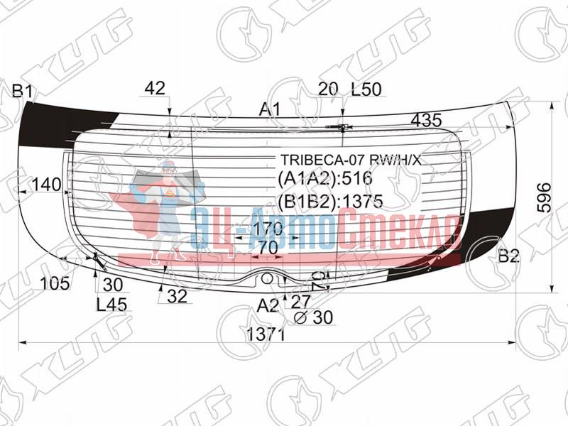 Стекло заднее с обогревом SUBARU TRIBECA 06-07