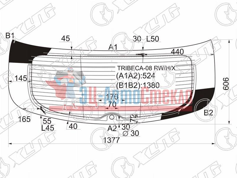 Стекло заднее с обогревом SUBARU TRIBECA 08-14