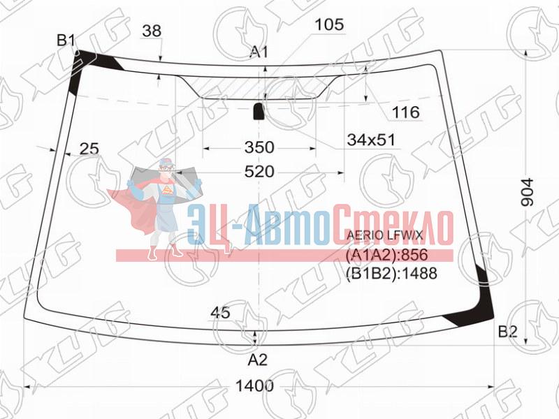 Стекло лобовое SUZUKI AERIO /LIANA 4 /5D 01-07