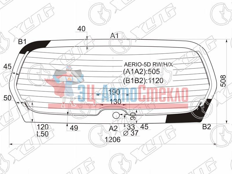 Стекло заднее с обогревом SUZUKI AERIO /LIANA 5D 01-07