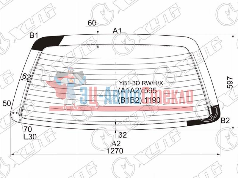 Стекло заднее с обогревом SUZUKI BALENO /CULTUS /ESTEEM 3D HBK 95-02