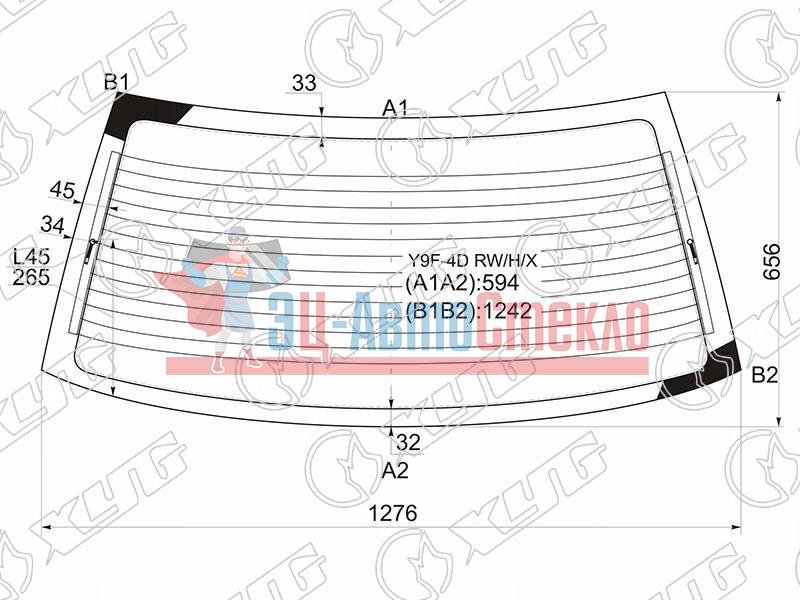 Стекло заднее с обогревом SUZUKI CULTUS SWIFT 4D 89-95
