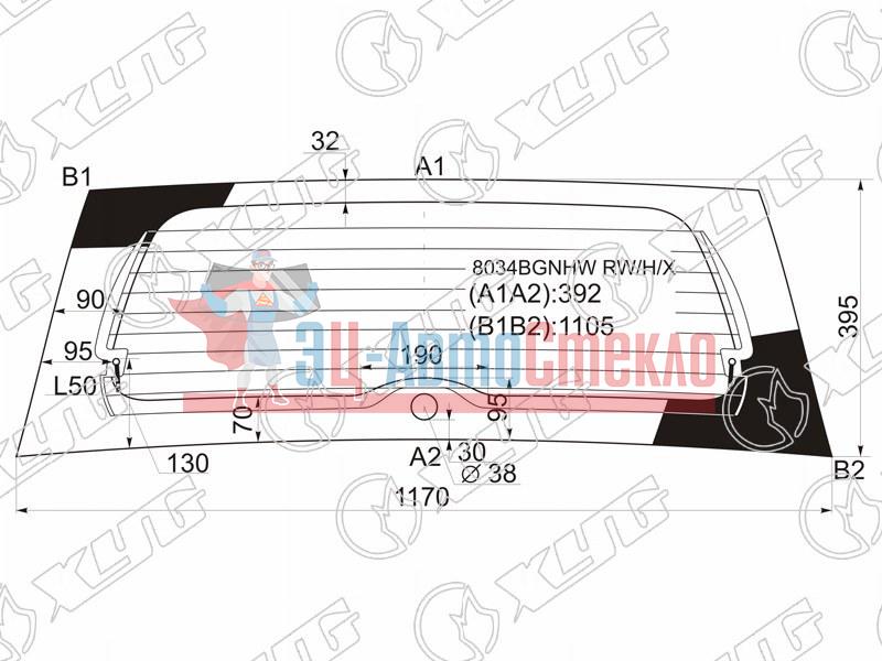 Стекло заднее с обогревом SUZUKI SPLASH 08-15